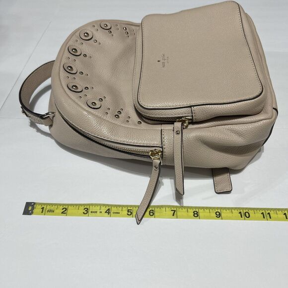 Kate Spade New York Day Pack Medium Pebble Leather Backpack Purse Peach Melba